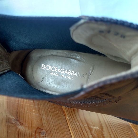 Men's Dolce & Gabbana Wingtip Ankle Boots Brown - Picture 7 of 8